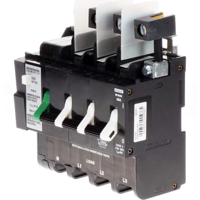 CBI Heinemann 40 Amp Residual Current Device RCD Curve 2 Busbar Mount 4 Pole 6kA 30mA