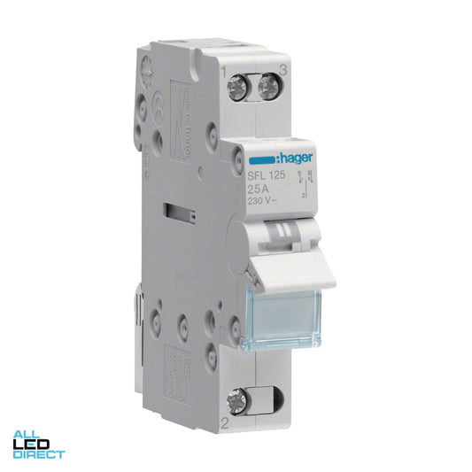 Hager 1 Pole 25 Amp Changeover Switch Grey ALL LED Direct