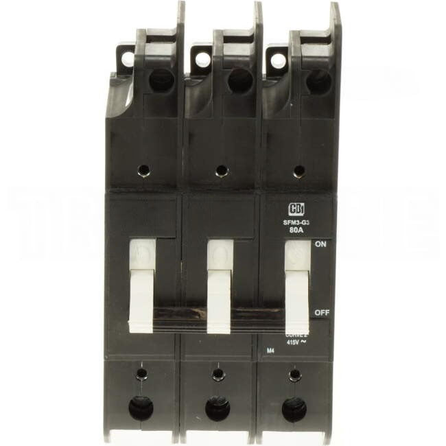 CBI Heinemann 80 Amp SFM Miniature Circuit Breaker MCB Curve 2 3 Pole 6kA