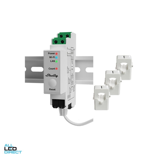 Shelly PRO 3EM (120A) ALL LED Direct