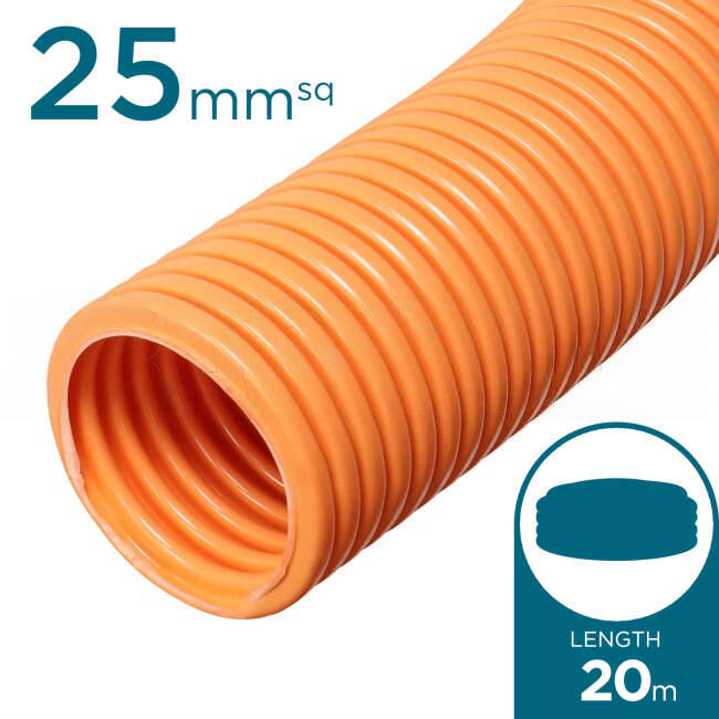 APP 25mm Corrugated Conduit Heavy Duty 20 Metre - Green Star Certified