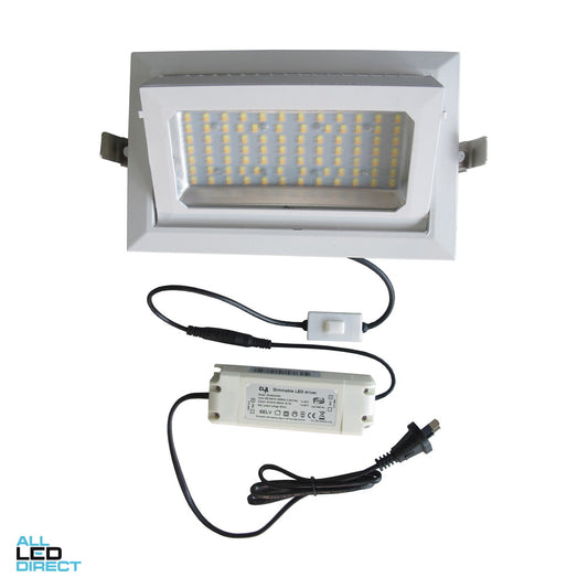 CLA 40 W 240 mm LED Rectangular Shoplighter White Tri Colour ALL LED Direct