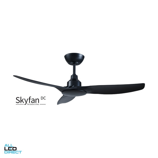 Ventair 1200mm (48') SKYFAN DC 3 Blade Ceiling Sweep Fan With Glass Fibre Composite Blades With LCD Remote Control Black ALL LED Direct