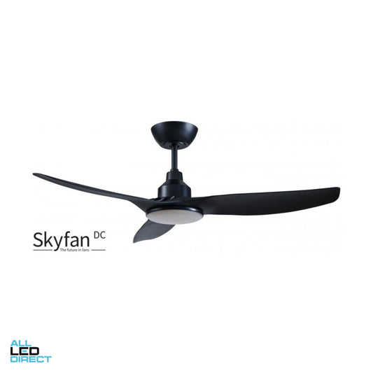 Ventair 1200mm (48') SKYFAN DC 3 Blade Ceiling Sweep Fan With Glass Fibre Composite Blades & Light With LCD Remote Control Black