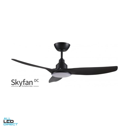 Ventair 1300mm (52') SKYFAN DC 3 Blade Ceiling Sweep Fan With Glass Fibre Composite Blades & Light with LCD Remote Control Black