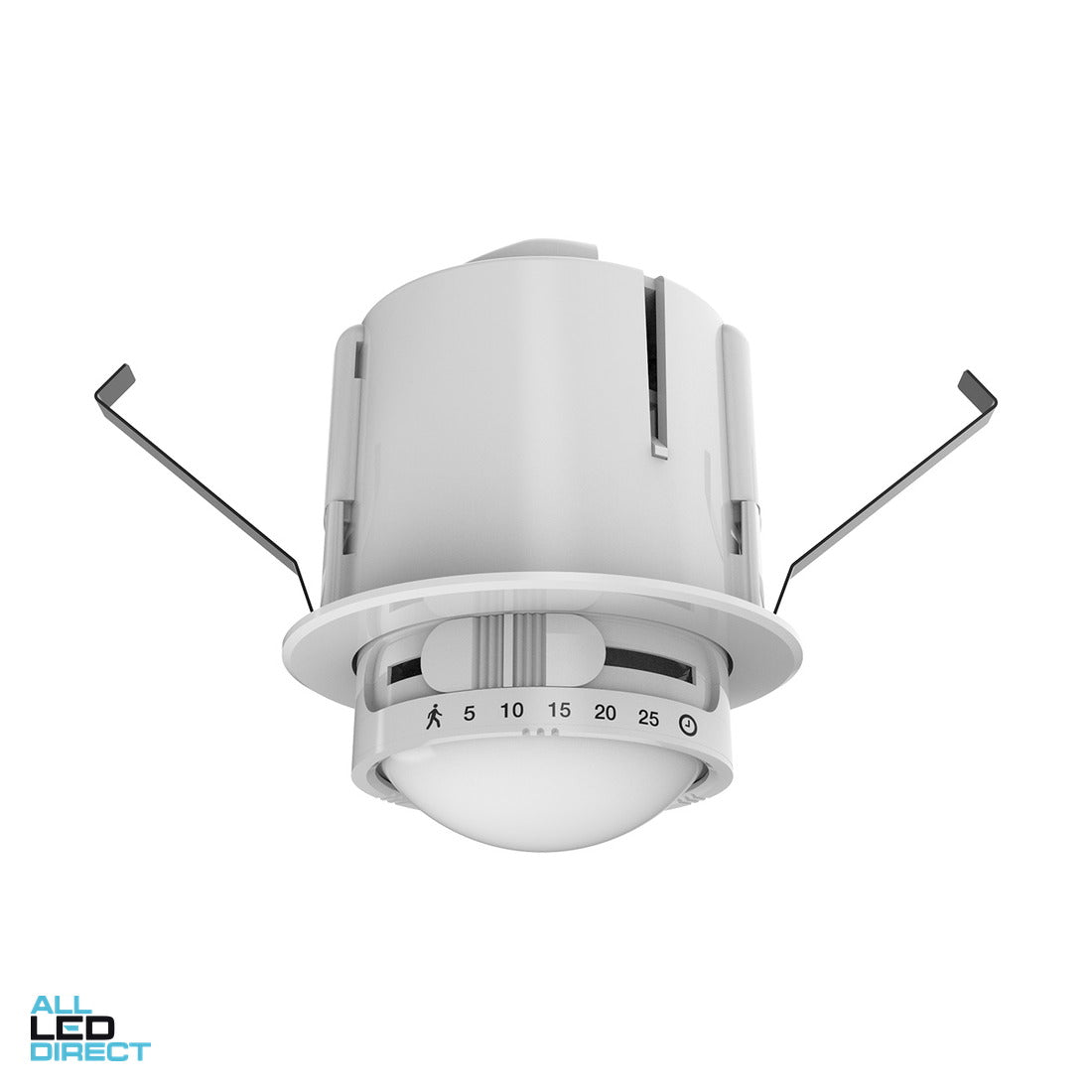 Pierlite 360 Degree Flush Mounted Ceiling PIR 2 Channel Movement Sensor IP20 With 7 Metre Detection White ALL LED Direct