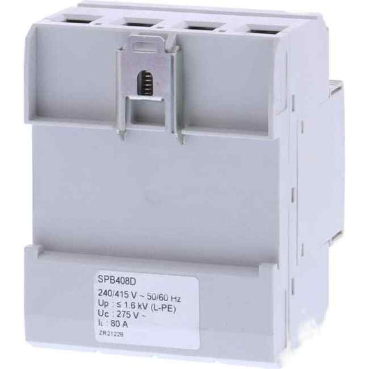 Hager 4 Pole 3 Module 8kA MONOBLOCK Surge Protection Diverter - Default Title (SPB408D)