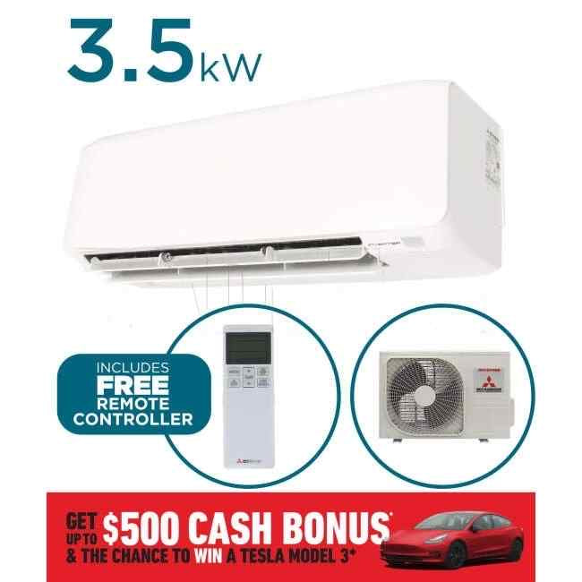 Mitsubishi 3.5kW Cool 3.7kW Heat Inverter Hi-Wall Indoor Air Conditioning Unit - Default Title (SRK35ZSAW)