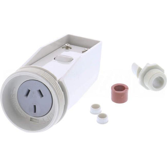 Clipsal 10 Amp STANDARD Switched Suspension Socket Grey