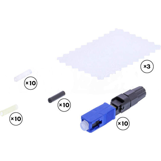 Cleerline SSF SC Singlemode OS2 UPC Mechanical Splice Connectors Pack Of 10