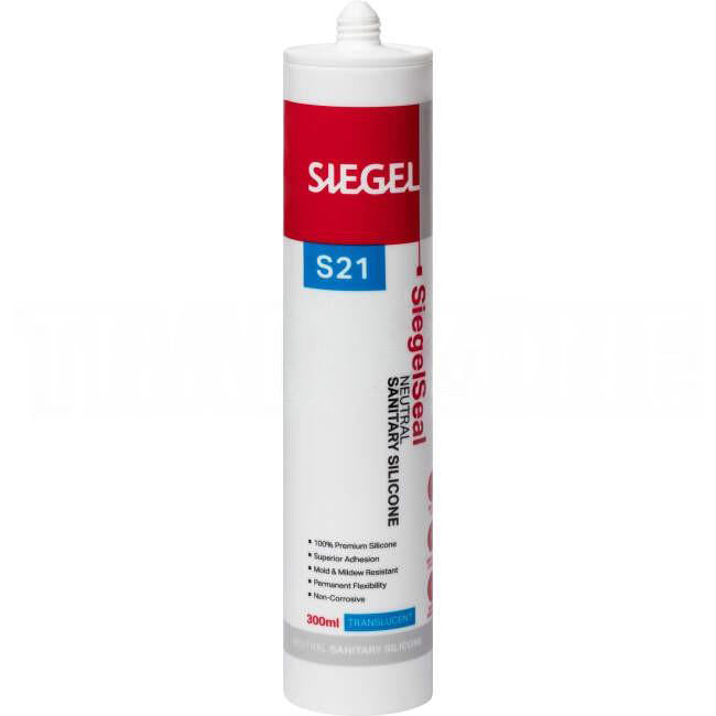 SiegelSeal S21 Premium Sanitary Silicone Translucent 300ml (Anti Mould)