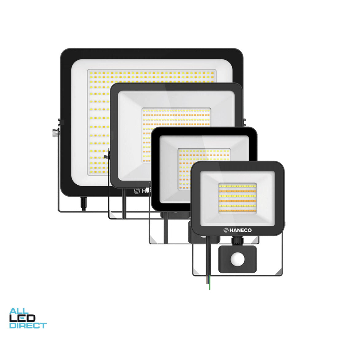 Haneco 15/30 W STAX G4 Weatherproof IP66 LED Floodlight Black 3000/4000/5000 K 3380lms ALL LED Direct