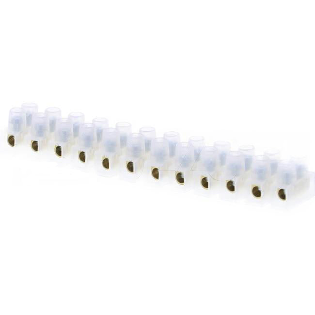 Matelec 20 Amp Terminal Block Strip Connector With 14mm Holes Natural