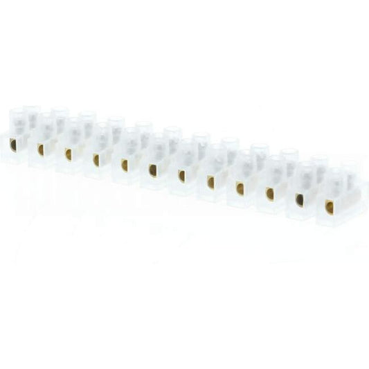 Matelec 5 Amp Terminal Block Strip Connector With 6mm Holes Natural