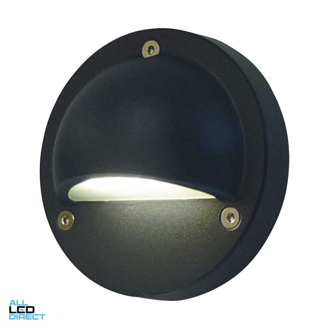CLA 1 W STE Round Eyelid LED Exterior Step Light Black 3000 K 12VDC ALL LED Direct