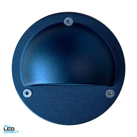 CLA 1 W STE Round Eyelid LED Exterior Step Light Black 3000 K 240V ALL LED Direct