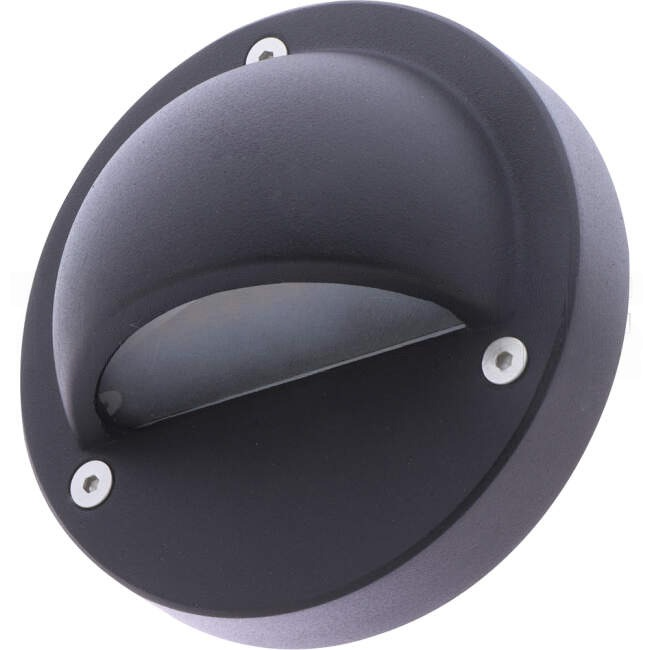 CLA STE Series 1 Watt Round Eyelid LED Exterior Step Light Black 240v