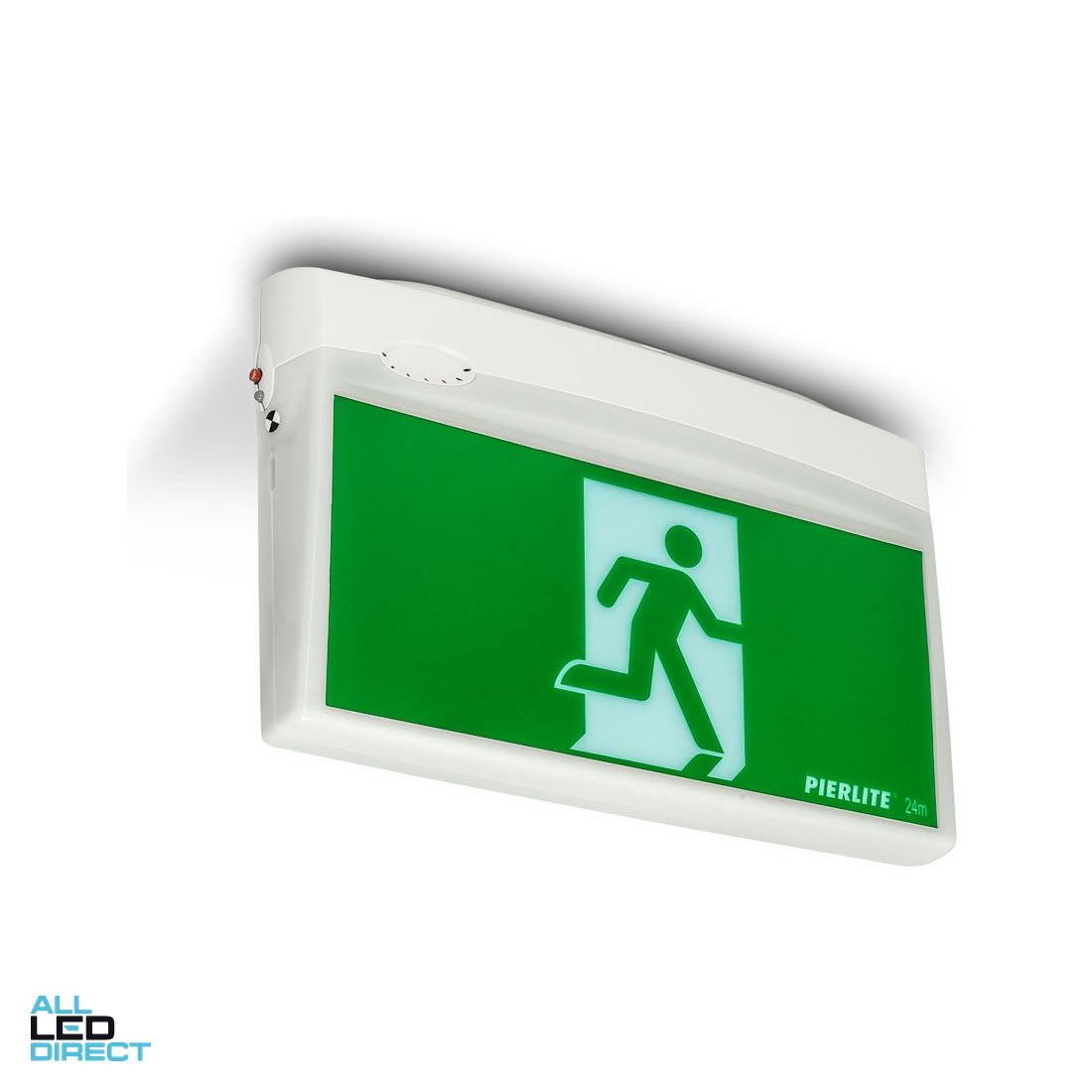 Pierlite 4.6 W STINGRAY 2 LED Wall or Ceiling Mounted D24 Running Man Exit Light ALL LED Direct