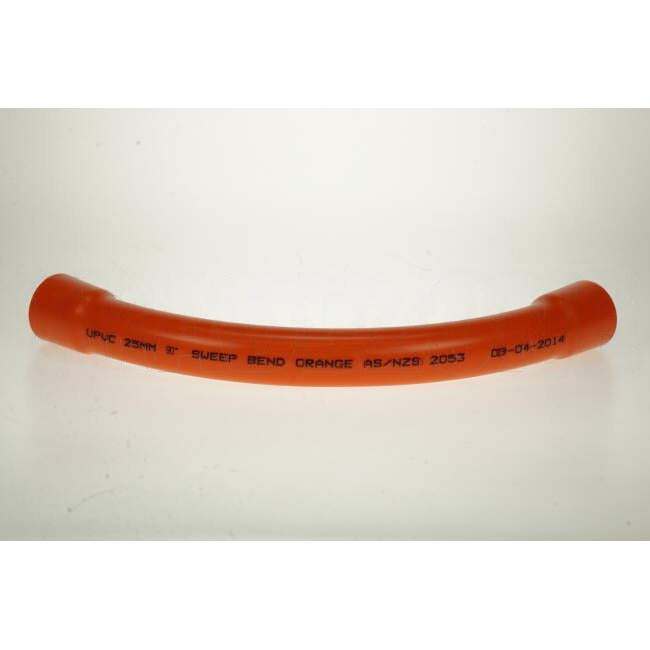 GTS 25mm 90 Degree Heavy Duty Sweeping Conduit Bend Orange