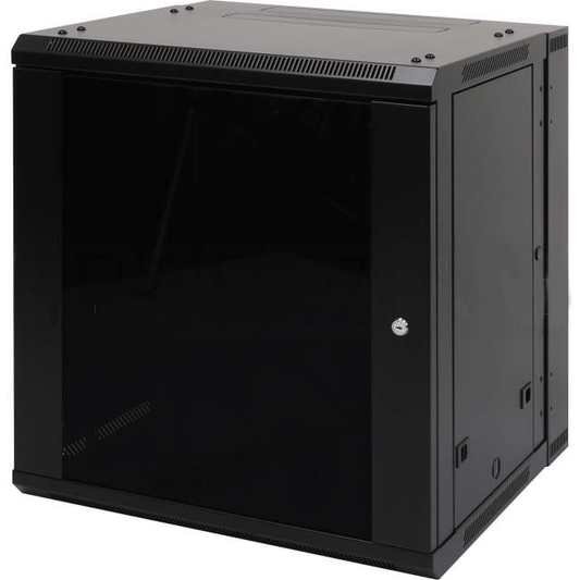 SharkRack 12RU 600mm x 550mm Wall Mounted Rack Hinged