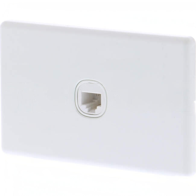 Tesla Slimline Cat 6 Data Outlet White