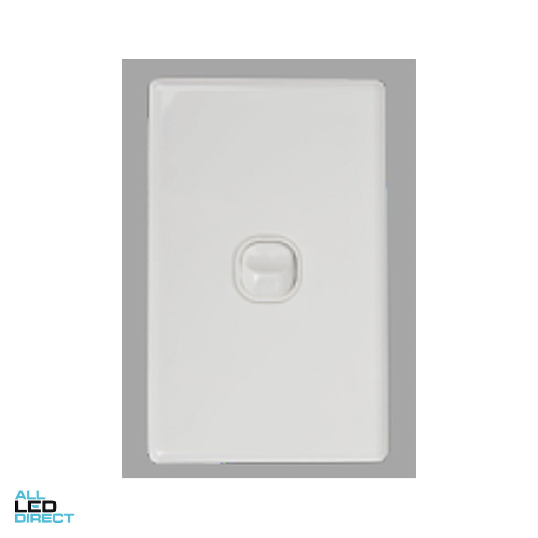 Tesla 10 Amp 1 Gang Vertical Slimline Internal Rocker Switch White ALL LED Direct