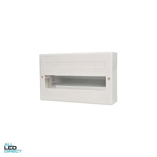 Tesla 12 Pole Surface Mounted Enclosure Including Din Rail IP30 ALL LED Direct