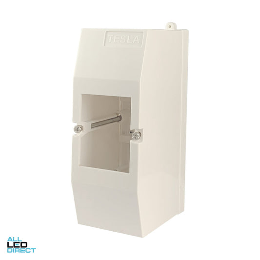 Tesla 2 Pole Surface Mounted Sealable Enclosure Including Din Rail IP30 ALL LED Direct