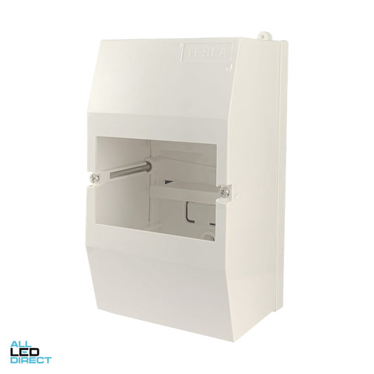 Tesla 4 Pole Surface Mounted Sealable Enclosure Including Din Rail IP30 ALL LED Direct