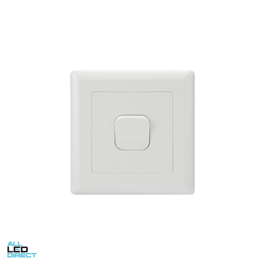 Tesla 16 Amp Large Dolly 1 Gang Internal Rocker Switch Large Format White ALL LED Direct