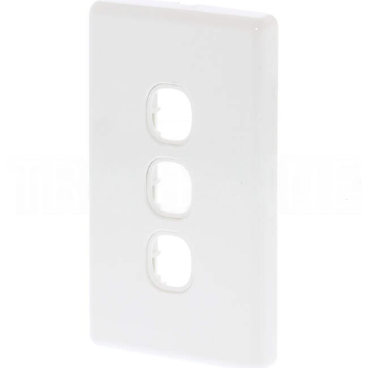 Tesla Classic 3 Gang Grid Plate & Standard Cover White