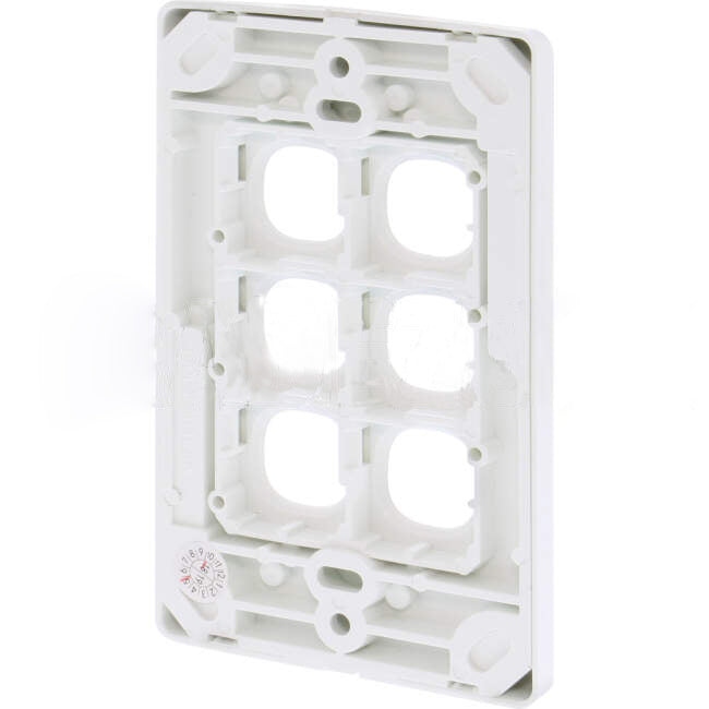 Tesla Classic 6 Gang Grid Plate & Standard Cover White