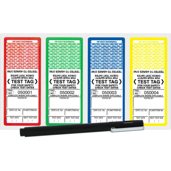 Exel Network Self Laminating Test Tag Including Industrial Marking Pen Rainbow Pack Of 100