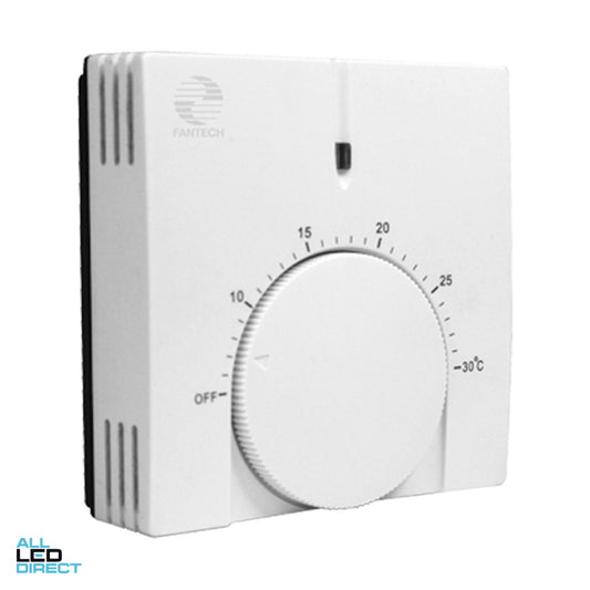 Fantech 5-30 Degrees Celsius 6 Amp Surface Mounted Fan Thermostat ALL LED Direct