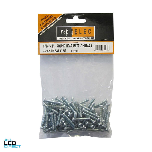 Repelec 3/16 x 1-1/2 Inch Round Slot Zinc Plated Metal Screw 50 Packet