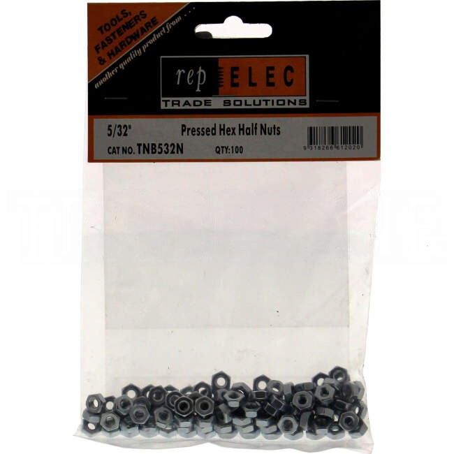 Repelec Nuts Hex Half Head 5/32 PACK OF 100