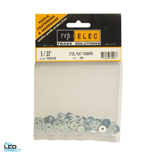 Repelec 5/32 inch Flat Washer Zinc Plated 100 Pack
