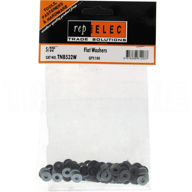 Repelec 5/32 inch Flat Washer Zinc Plated 100 Pack