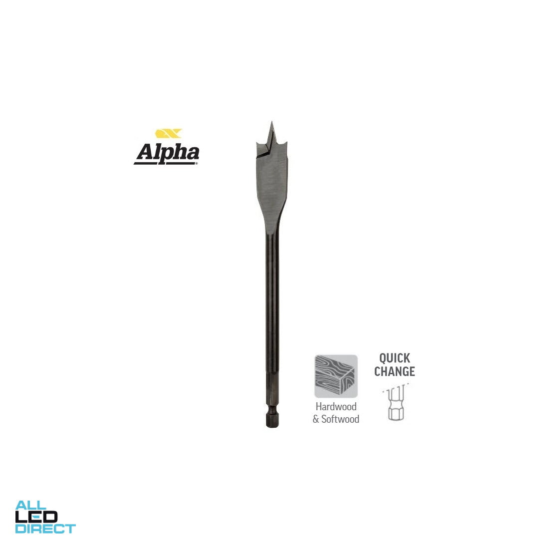Sheffield 22mm Alpha Spade Bit - TurboBORE ALL LED Direct