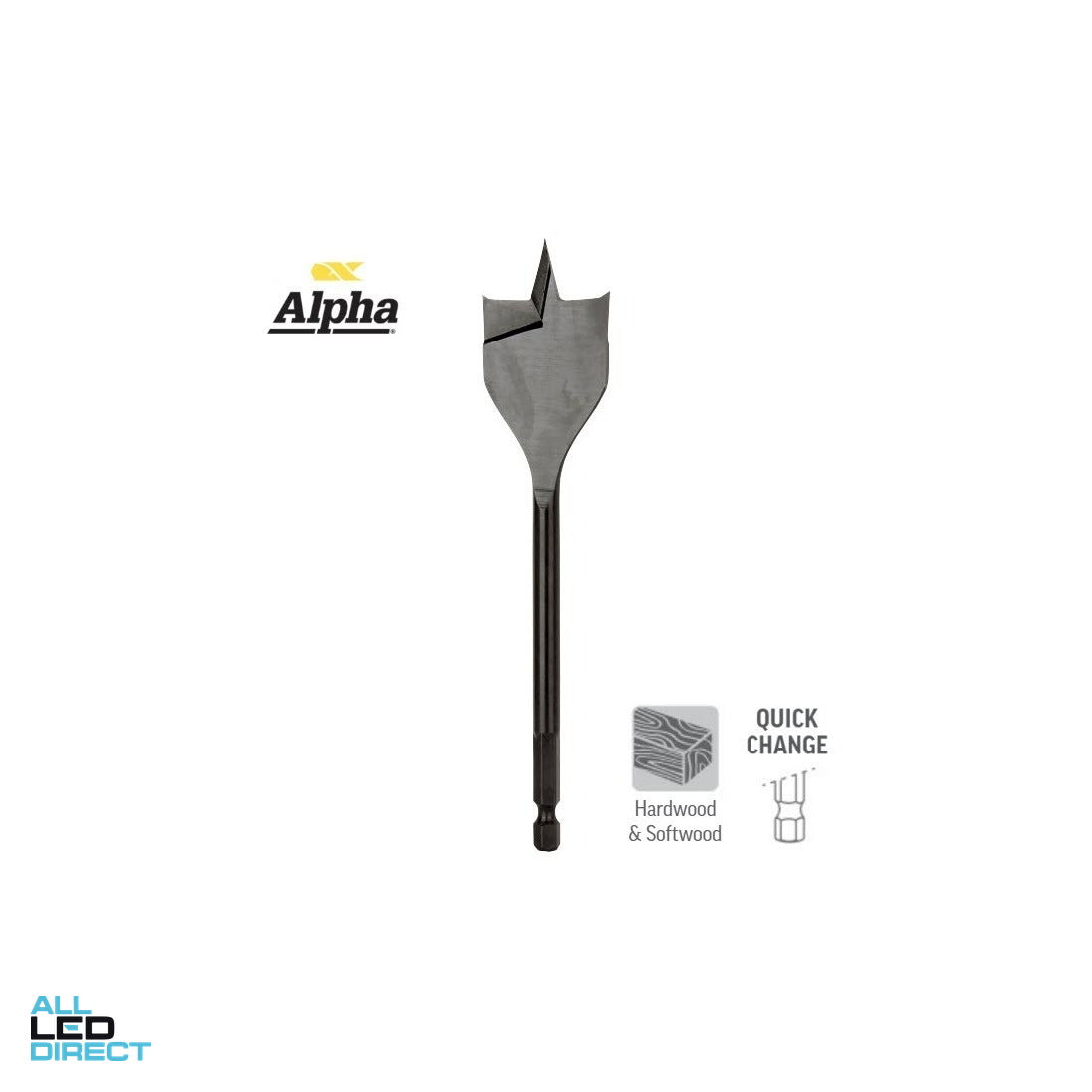 Sheffield 25mm Alpha Spade Bit - TurboBORE ALL LED Direct