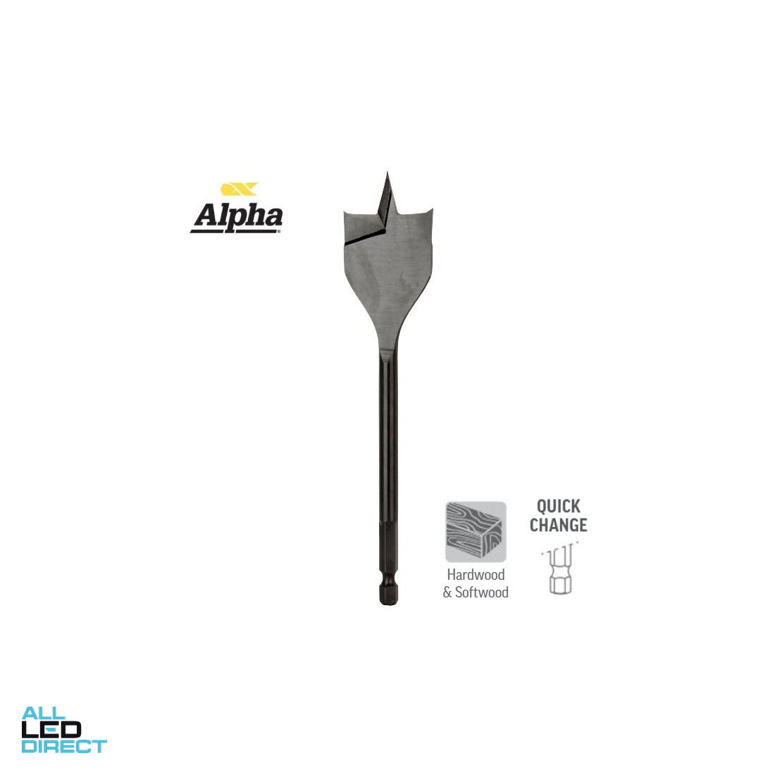 Sheffield 32mm Alpha Spade Bit - TurboBORE ALL LED Direct