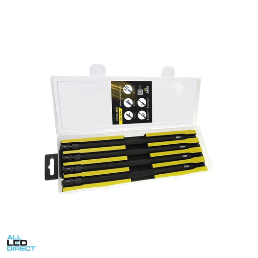 Sheffield Electricians 4 Piece 300mm 1/4in Pro Lock Locking Extension Bar Set ALL LED Direct