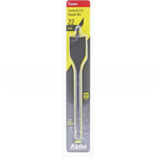 Sheffield 22mm Alpha Spade Bit - TurboBORE