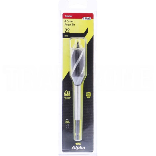 Sheffield 22mm 4 Cutter Auger Bit - 4 MAX