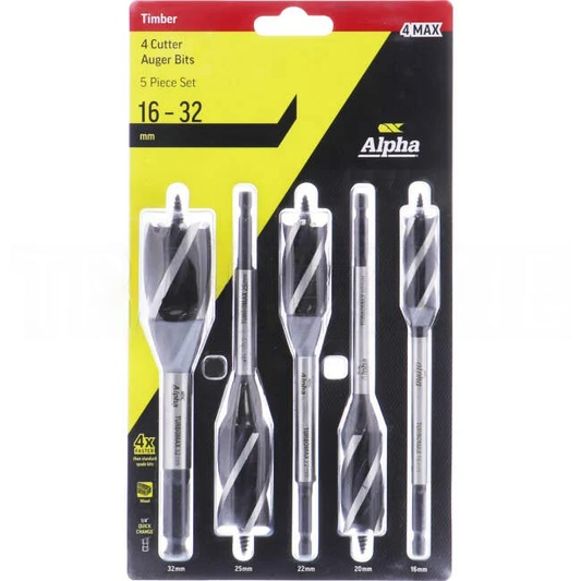 Sheffield 5 Piece 4 Cutter Auger Bit Set - 4MAX
