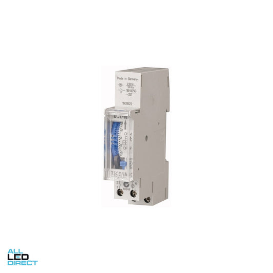 Eaton 16 Amp Analogue Time Switch Din Rail Mount 250 Volts AC Daily / 15 Min 1 x N/O With 3 Day Power Backup ALL LED Direct