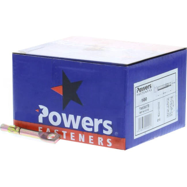 Powers 6mm Tie Wire Through Bolt Pack Of 100