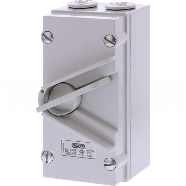 GEN3 63 Amp 3 Pole IP66 Surface Mounted Isolator