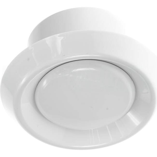 Ventair Ceiling Mounted Round Fixed Inlet or Outlet Grille White Suitable for 100mm Duct