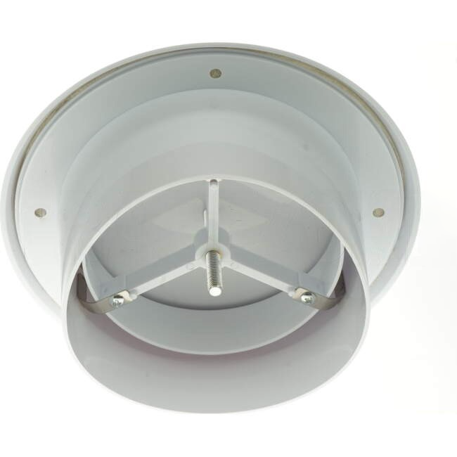 Ventair Ceiling Mounted Round Fixed Inlet or Outlet Grille White Suitable for 125mm Duct